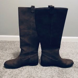 Brown riding boots